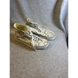 Vans Sk8-Hi Tapered Stackform Floral Cream Purple Platform Sneakers Womens 8.5